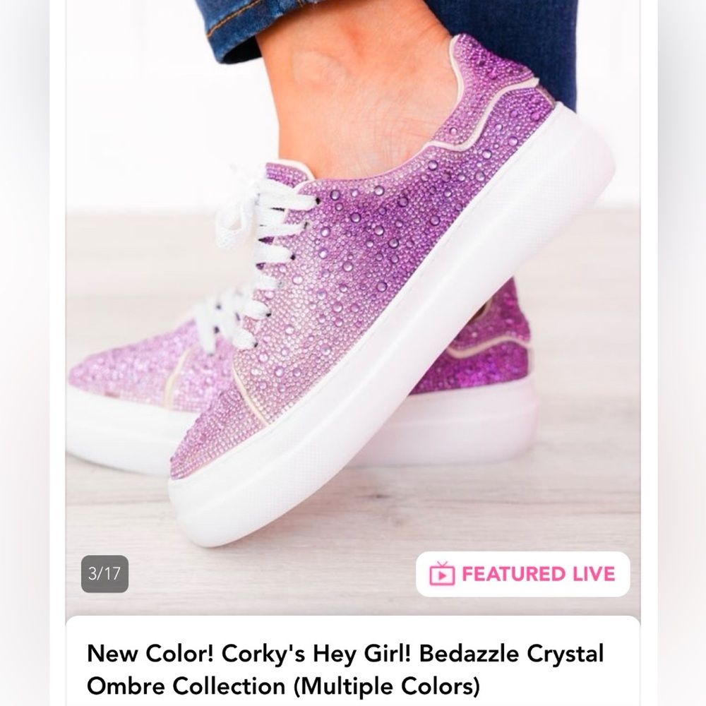 Corky’s Hey Girl! Bedazzle Purple Ombré Women's Sneakers